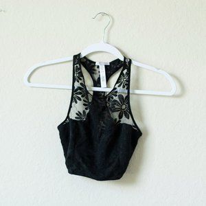 Out from Under Black Lace Sleeveless Crop Top